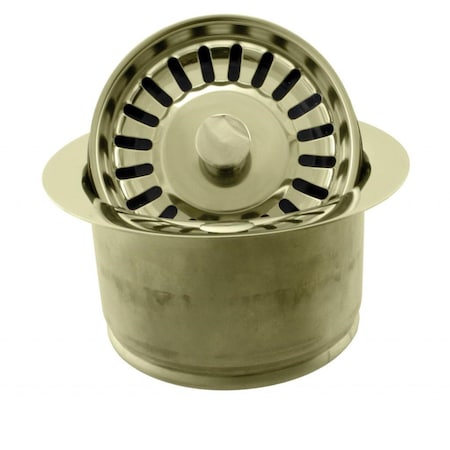 Westbrass InSinkErator Style Extra-Deep Disposal Flange and Strainer in Polished Brass D2082S-01